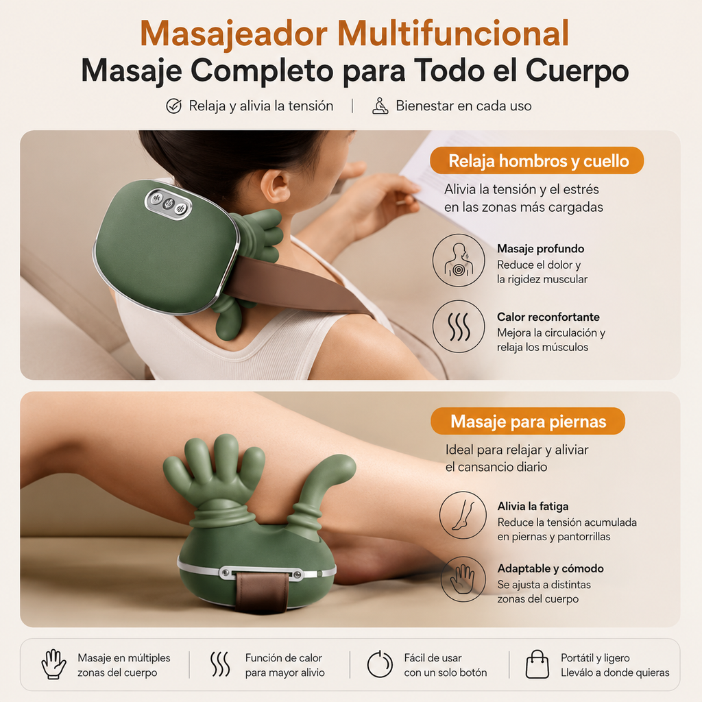 Masajeador Relajante con Calor – Bienestar en Todo el Cuerpo